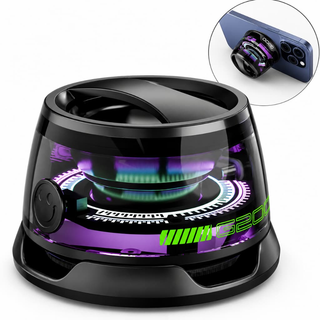 Caixa De Som LED Bluetooth magnético portátil atmosfera colorida RBG mini Speaker à prova d'água