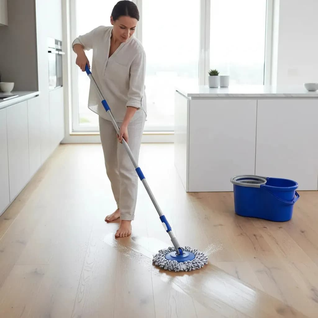Mop Giratório 360° com Balde - Mop Giratorio 360 Com Balde Esfregao Limpeza Pesada Refil Microfibra Rodo Limpa E Seca
