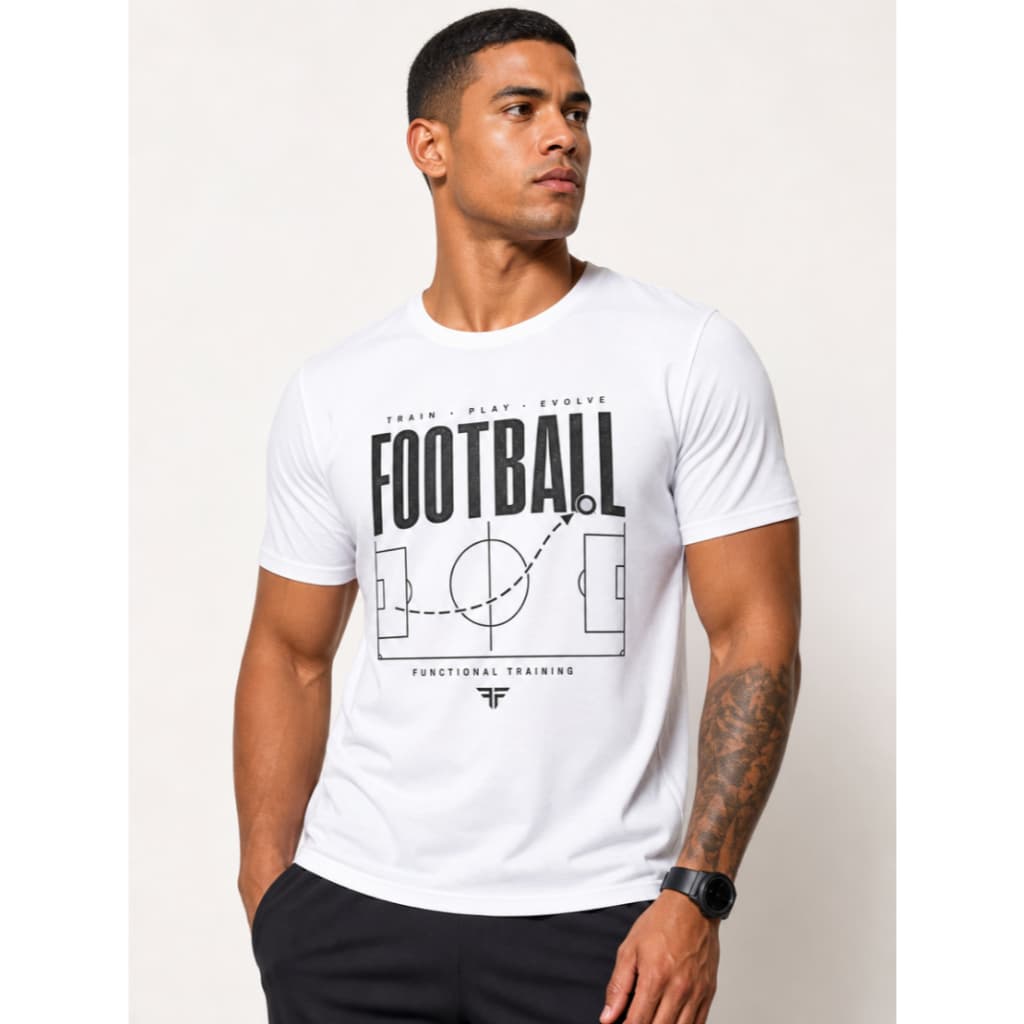 Camiseta Academia 100% Algodão Estampada Disciplina Foco e Força Unissex Modelo 3