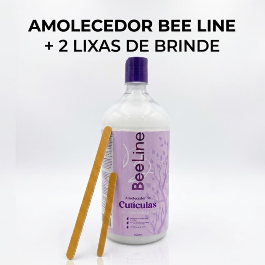 Amolecedor de Cutículas 950ml + 2 Lixas de Brinde| Bee Line | Fragrância La Vie | Uso Profissional