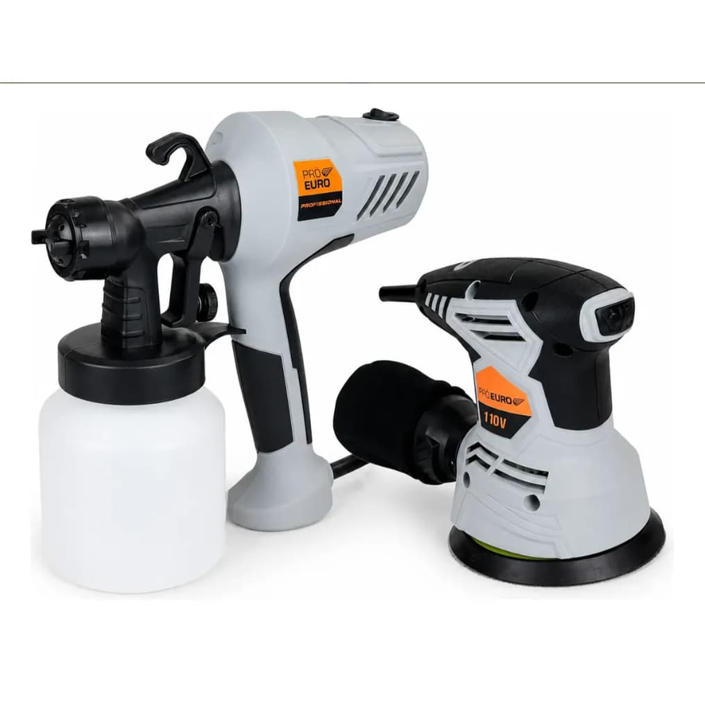 Kit Lixadeira Roto Orbital 400W + Pistola de Pintura Pulverizadora 400W - Pró Euro