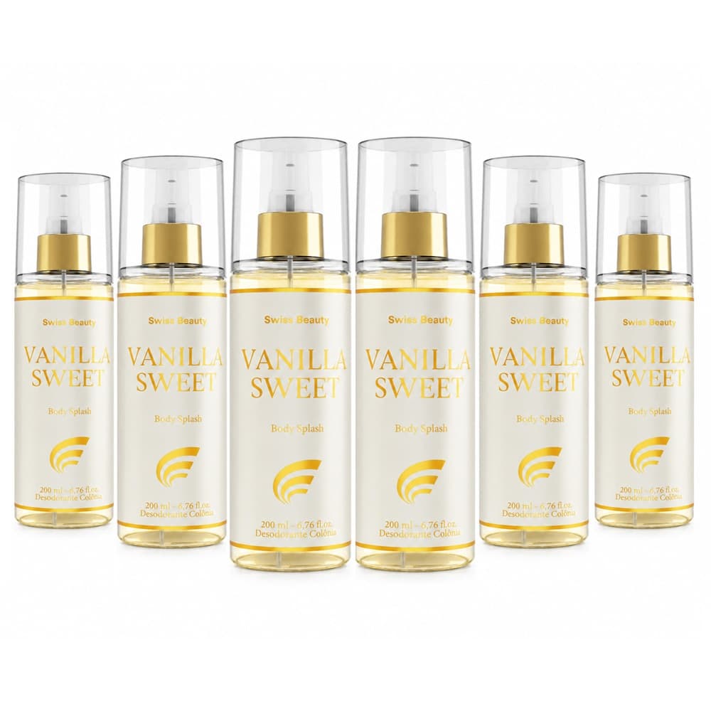 6x Body Splash Vanilla Sweet 200ml - Swiss Beauty