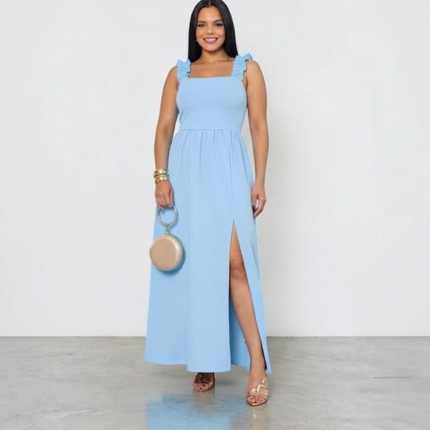 Vestido Longo Marsala Luxo Com Fenda Lateral E Busto Lastex - Edição Limitada