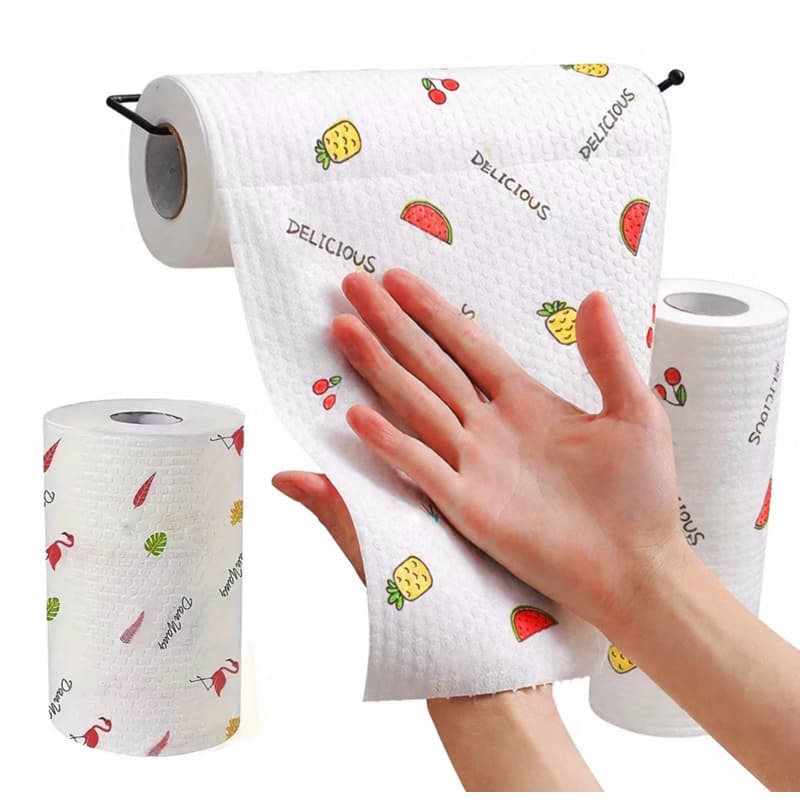 100 Peças Rolo Pano de Limpeza 22 x25cm Papel Toalha Lavável Reutilizável Multiuso