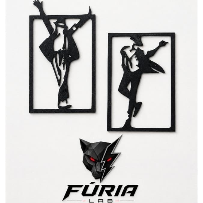 kit 2 Quadros Decorativo Michael Jackson Dança  – Estilo Silhueta