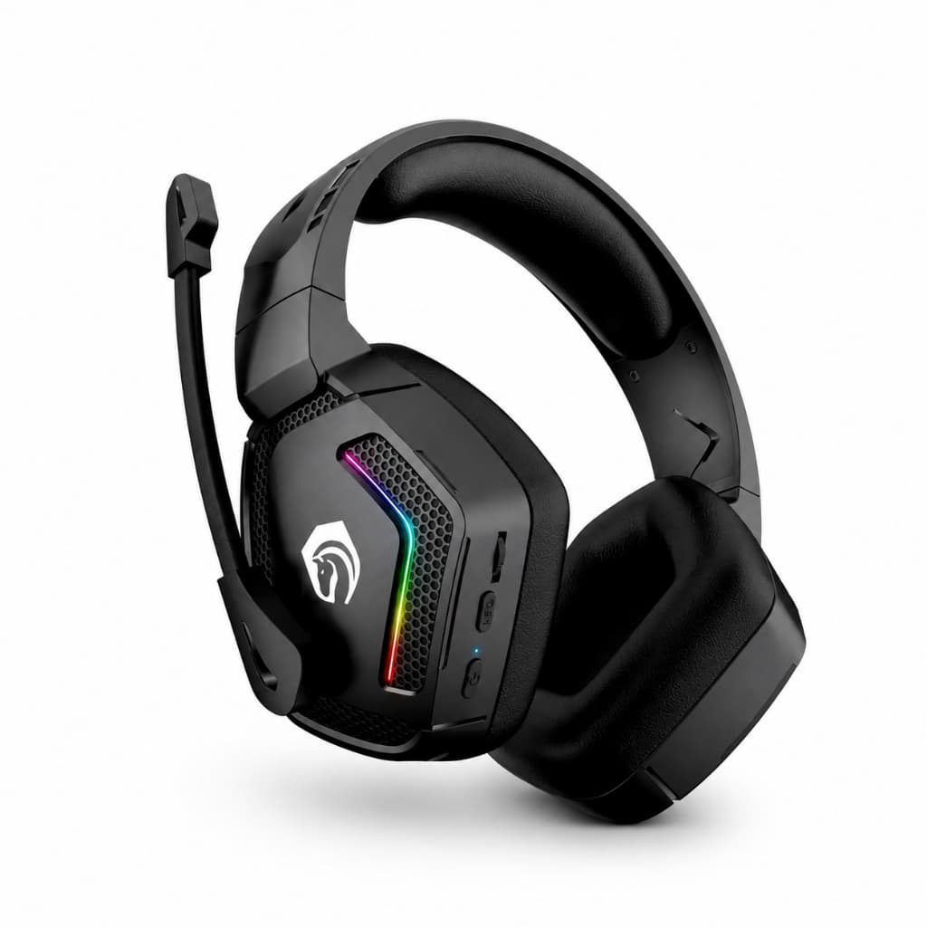 Fone Headset Gamer Sem Fio H’Maston SNS12 – Bluetooth, LED RGB, Microfone, Som Hi-Fi e Conforto Pro