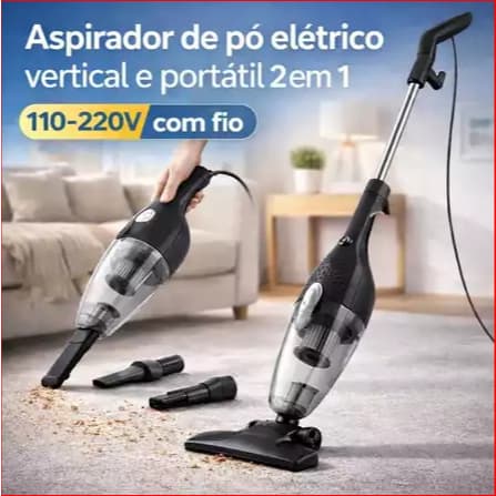 Aspirador de Pó Elétrico 2 em 1 Com Fio Portátil Vertical 110V/220V Aspirar Casa Carro Tapetes Sala