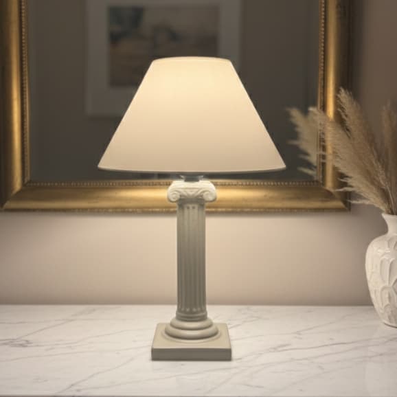 Lançamento! Abajur Luminária de mesa Grega Cerâmica Porcelana Com Cúpula Várias Cores Foscas