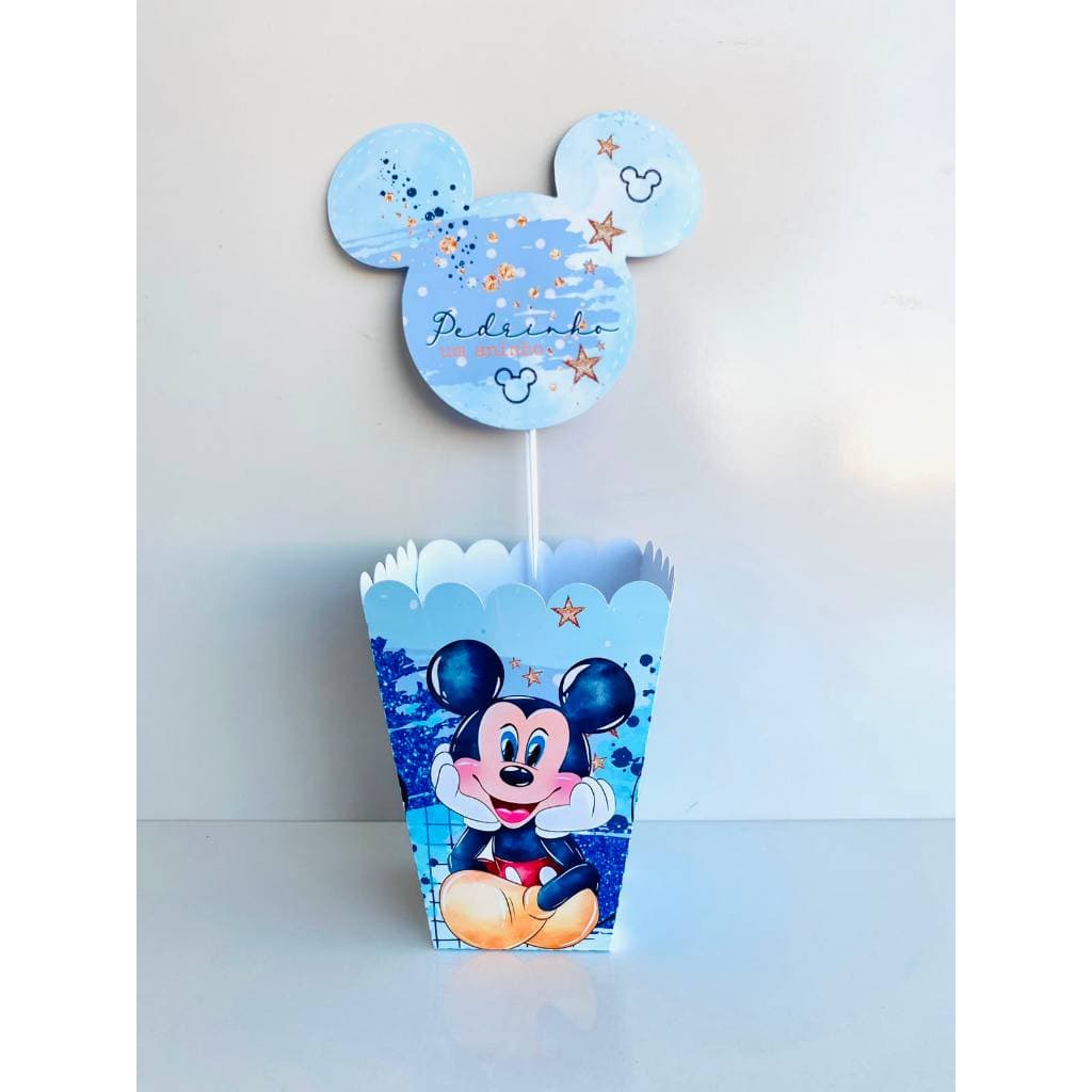 Centro de Mesa Personalizado mikey azul ENVIAR NOME E IDADE| Lembrancinha Festa Infantil | Pegue e monte