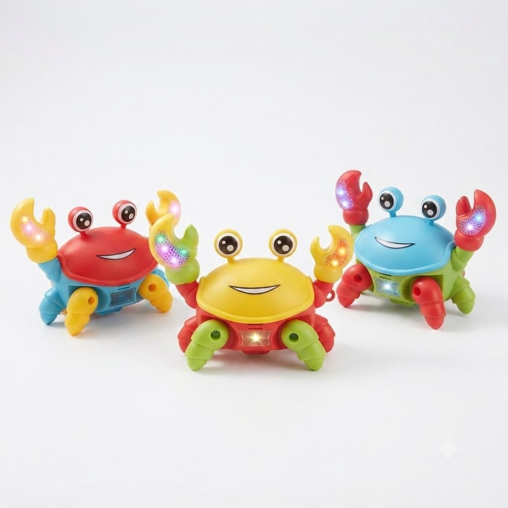 Caranguejo Fujão Brinquedo Anda Para o Lado Infantil Bebê Estimula Engatinhar Diversão Interativo