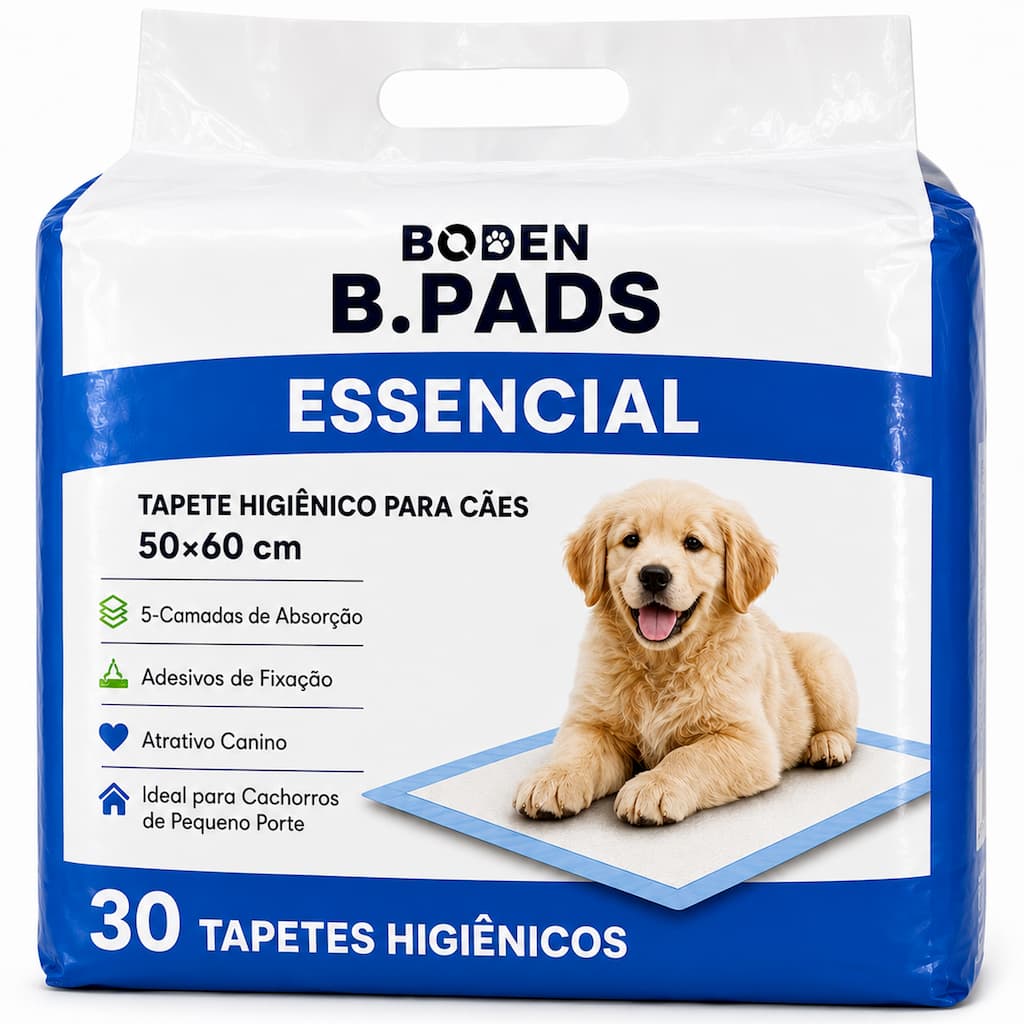 Tapete Higiênico 50x60cm/60x80cm para Cães Cachorros Pets com 6 Camadas Absorventes de Xixi Não Vaza 30un Boden B.Pads