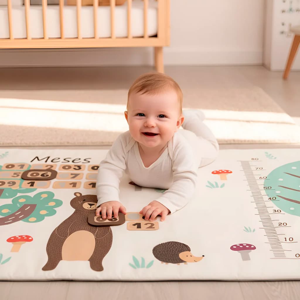Tapete Atividades Bebê Brinquedo Mesversário Cenário Infantil Fotos Marcador 01 a 12 meses