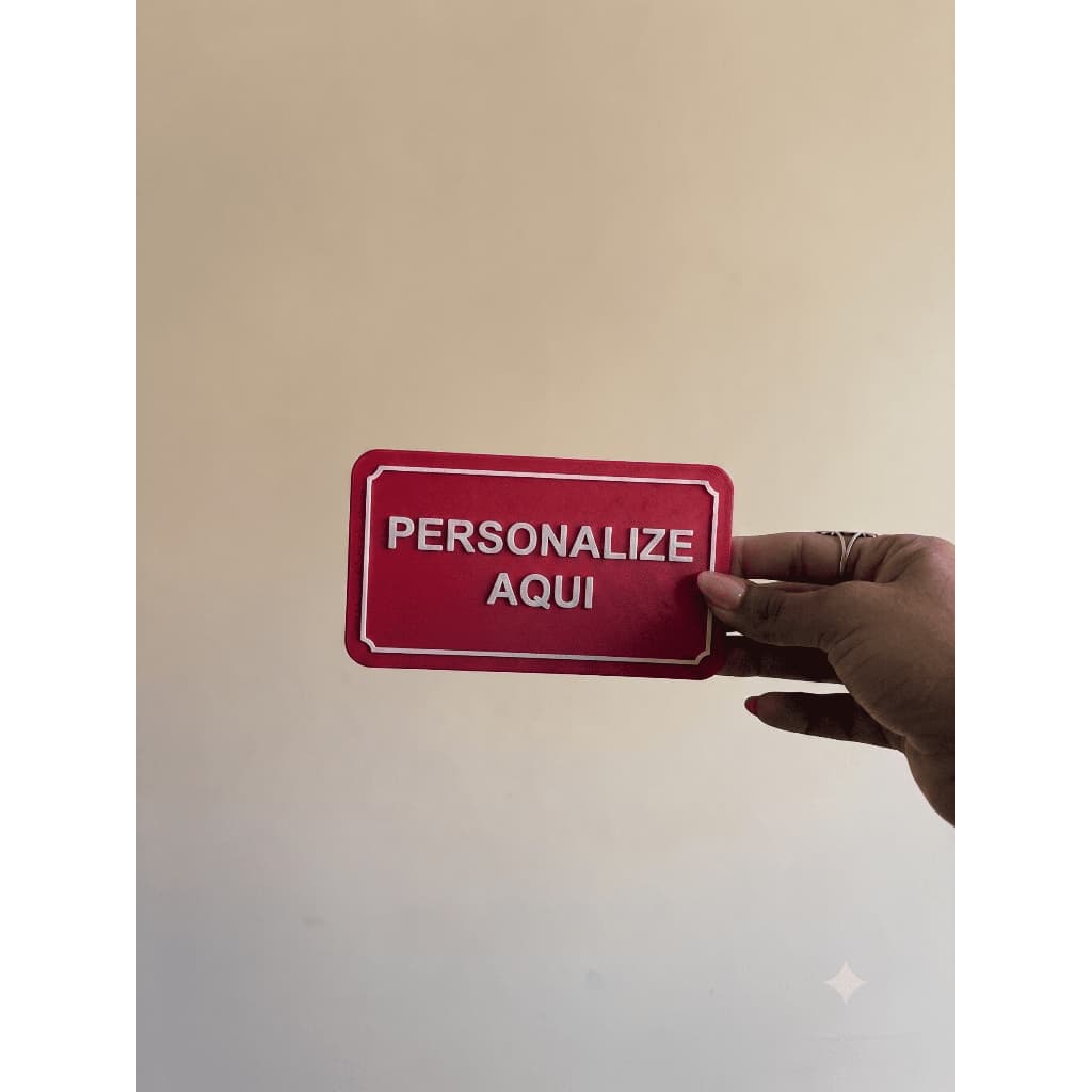 Plaquinha decorativa PERSONALIZADA (14x8cm) placa  LETRA relevo TIPO rua