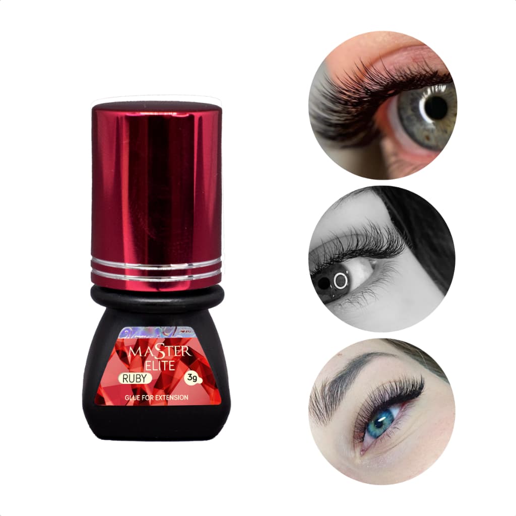 Cola para Extensão de Cílios Elite Master Ruby 3ml Viscosidade Ultrafina Secagem Rápida Pro