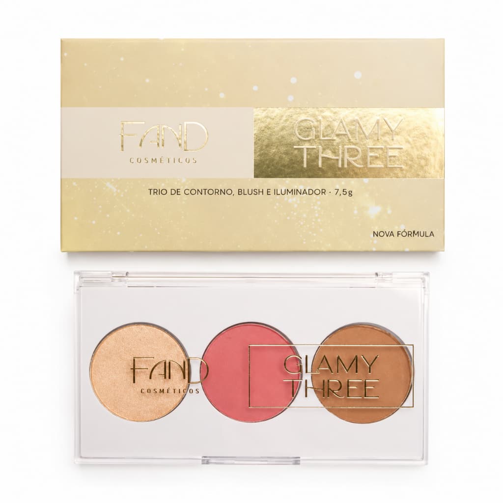 Trio de Contorno, Blush e Iluminador Fand Glamy Three