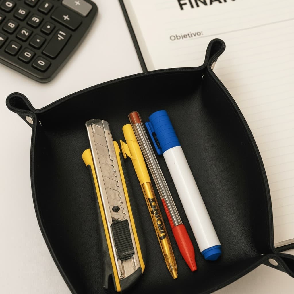 Porta Treco Mesa Escritório Organização Elegante Plus Papelaria Trabalho Estudos Porta Lápis Chaves