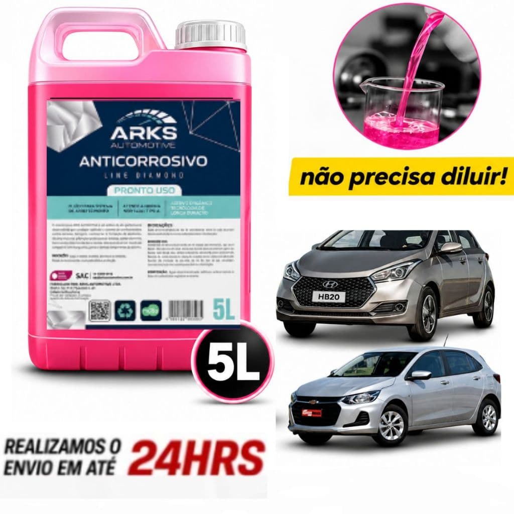 Aditivo Fluído Líquido Radiador Rosa Pronto Uso Arks 5l Pronto Uso Anticorrosivo