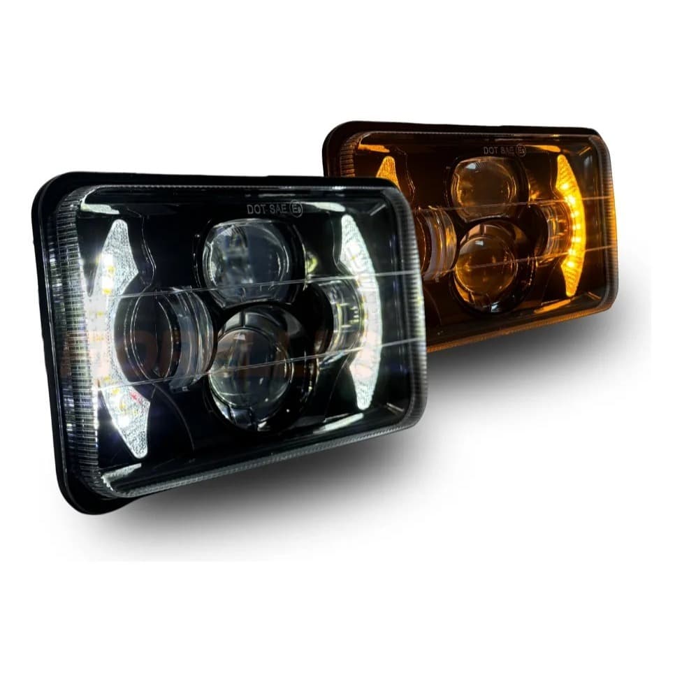 PAR 2 UNIDADES Faróis Led Mb 1113 Cara Preta Drl Seta Adaptação