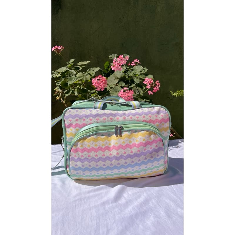 Bolsa Maternidade Grande Verde Água | Impermeável | Feita à Mão | Alça Regulável | Bolsa Bebê Maternidade