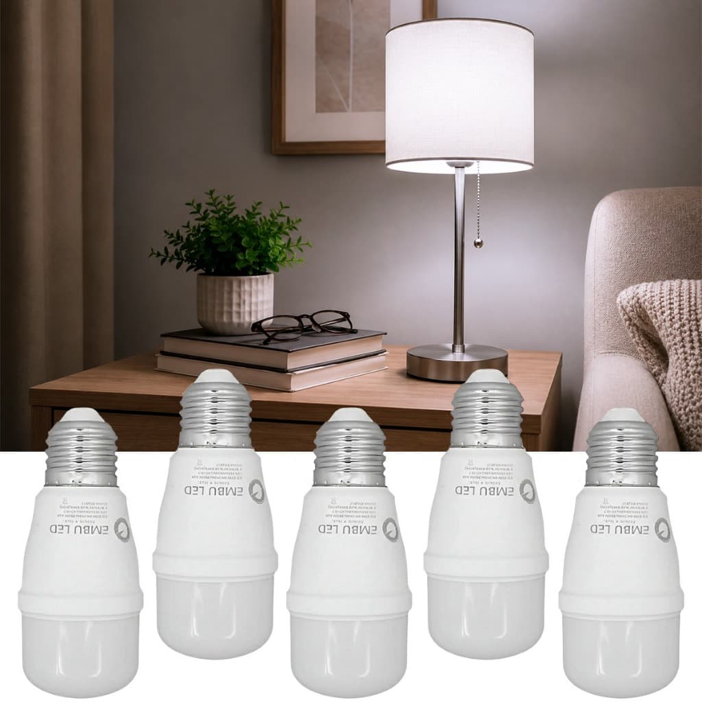 Kit 5 Lâmpadas LED 9W E27 Bivolt 6500K Branco Frio Econômica Alta Luminosidade Casa Quarto Cozinha Sala
