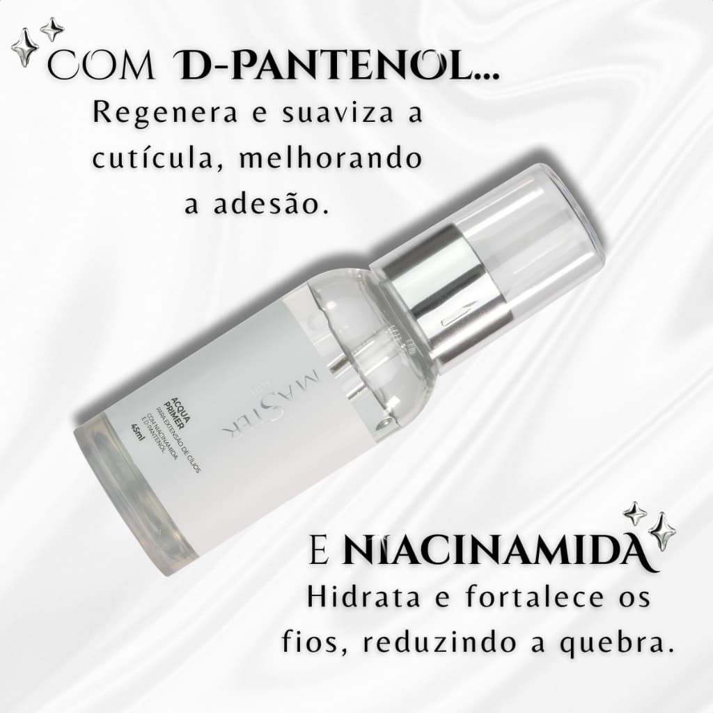 Primer Preparador de Cílios Master Elite Acqua 45ml com Niacinamida e D-Pantenol