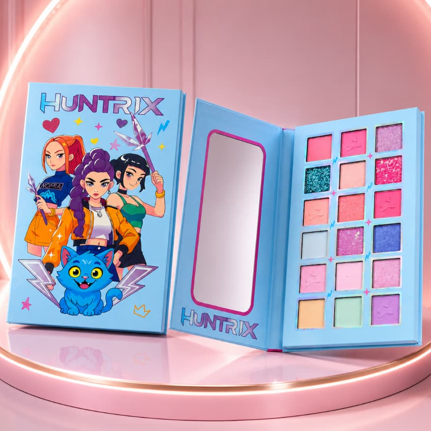 Paleta de Sombras e Necessaire: Guerreiras do K-Pop | Stitch | Hello Kitty | Maquiagem Criança Adulto Presente Divertido
