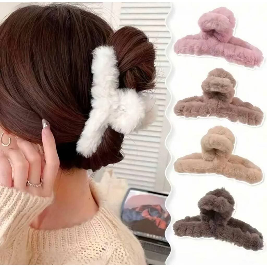 Peluche Para Trás Da Cabeça Grampo e Presilha De Cabelo Grande De Menina De Temperamento Peludo