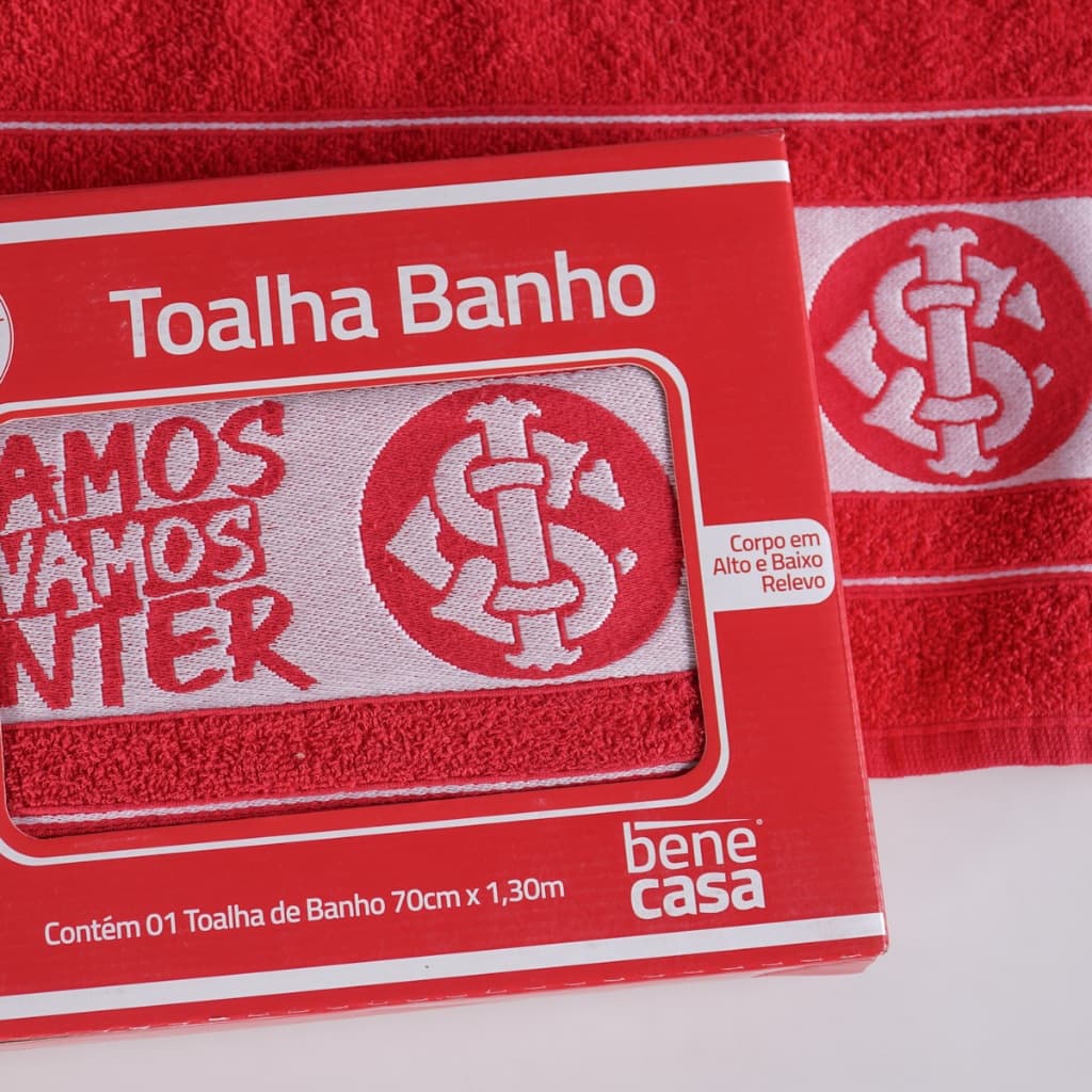 Toalha de Banho Inter Licenciada Oficial Bene Casa Caixa Presente 70cm x 1,30m Torcedor