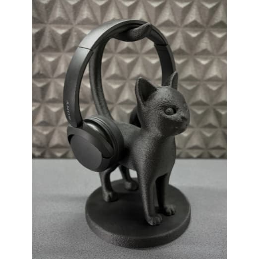 🐈‍⬛ Suporte para Headphone Gato Preto | Organizador de Mesa | Decoração Geek | Impressão 3D