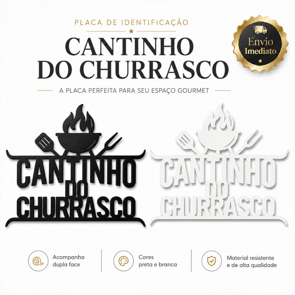 Placa Decorativa Cantinho Do Churrasco Parede Area Gourmet Churrasqueira Dupla Face Envio Imediato