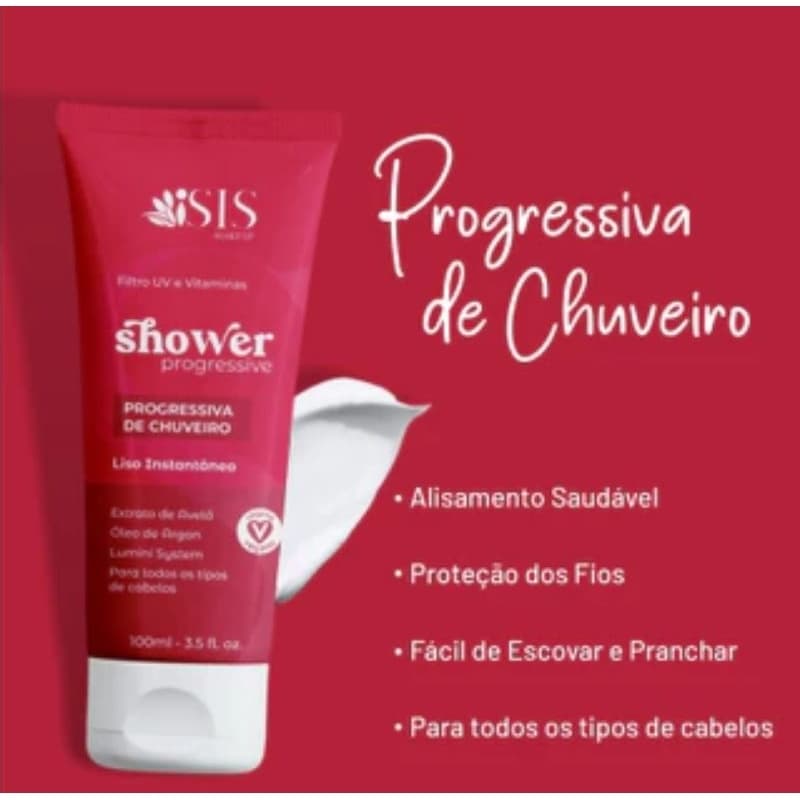 Progressiva de Chuveiro Isis Make Up - Liso Instantâneo Sem Formol, Hidratação Intensa, 100ml