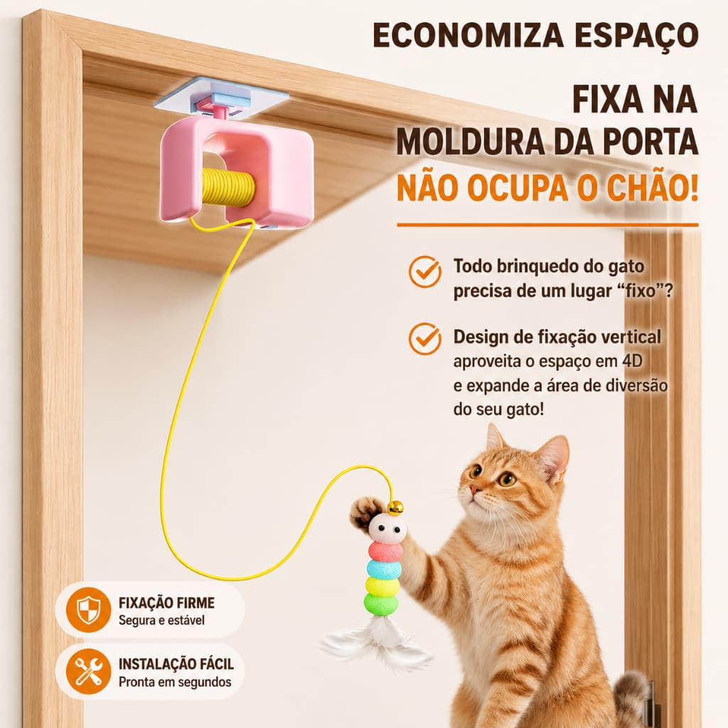 Brinquedo Gato Inteligente Sensor Movimento Elevador Automático Corda 1.8m