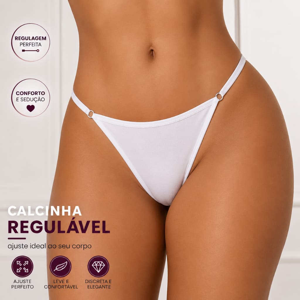 Kit Calcinha Feminina Regulável Microfibra Confortável 2 5 7 ou 10 Unidades Tamanho Único