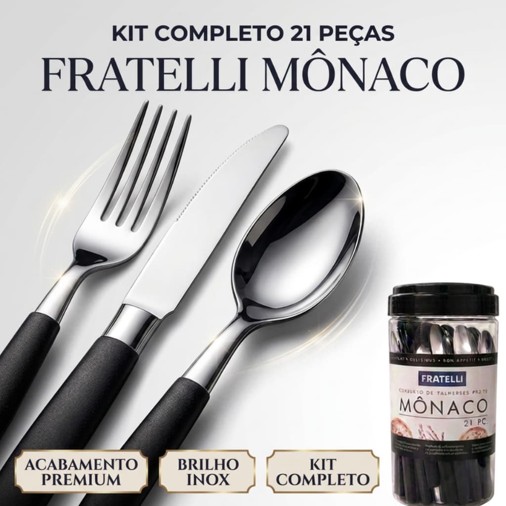 Faqueiro 21 Peças Aço Inox Preto Vermelho Luxo Jogo De Talheres  Completo Cozinha Gourmet