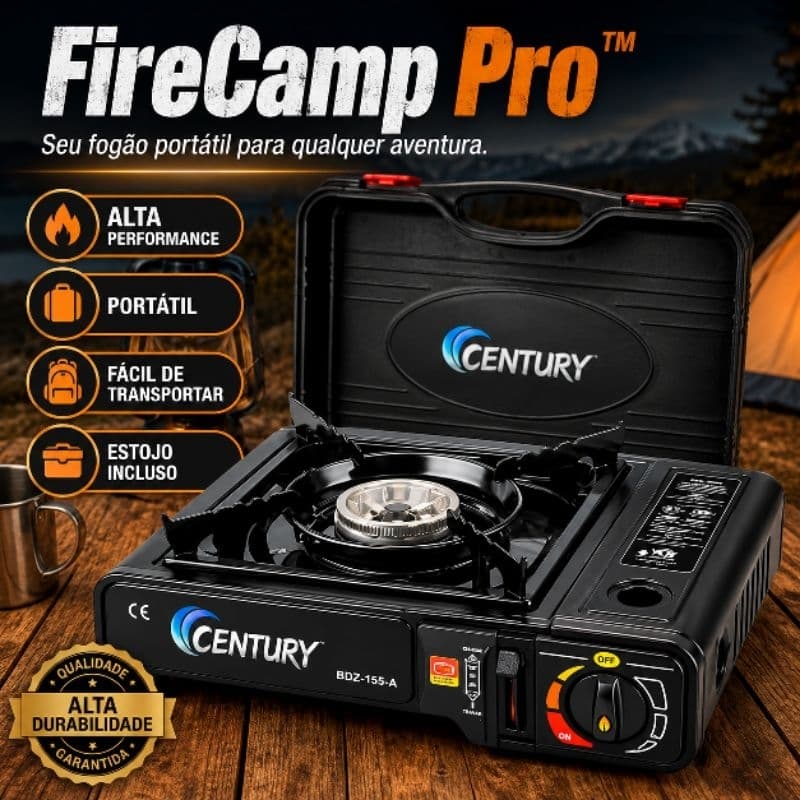 Fogareiro Portátil Camping Maleta Compacto Alta Performance Fogão Portátil a Gás FireCamp Pro™