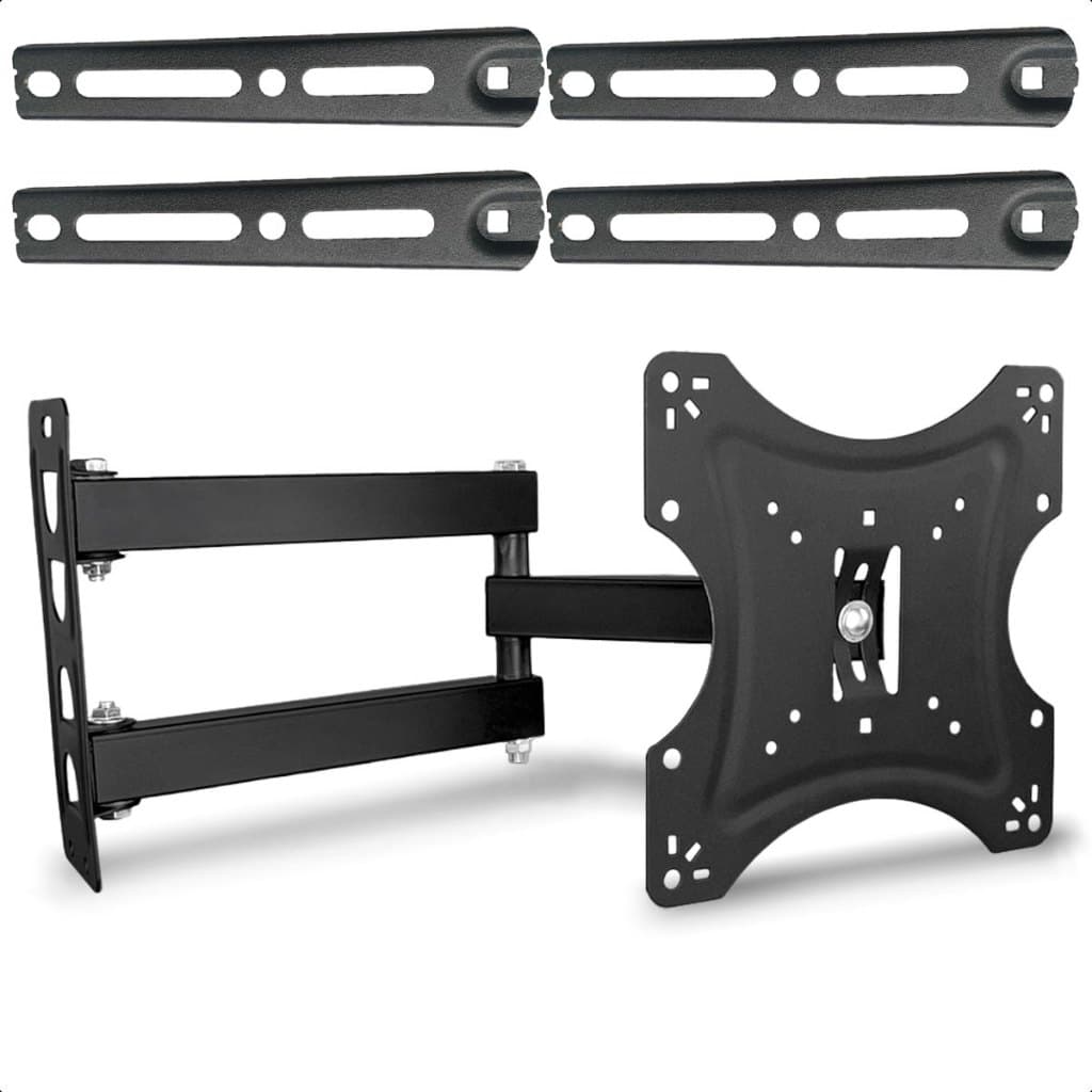 Suporte Articulado Tv Parede 14 A 55 Pol Até 22kg Preto Tv Smart Plasma Led Lcd Com Parafusos Preto