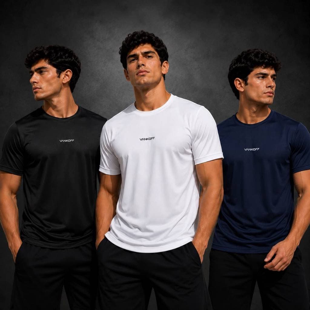 Kit 3 Camisetas Dry Fit Masculina VANKOFF Esportiva Furadinha 100% Poliéster Academia Corrida