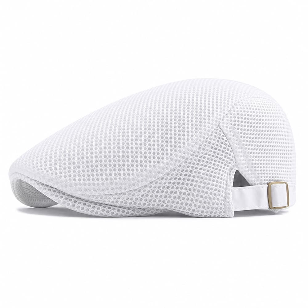 Chapéu Boina Aba Curva Bulier Modas Masculina Italiana Respirável Branca