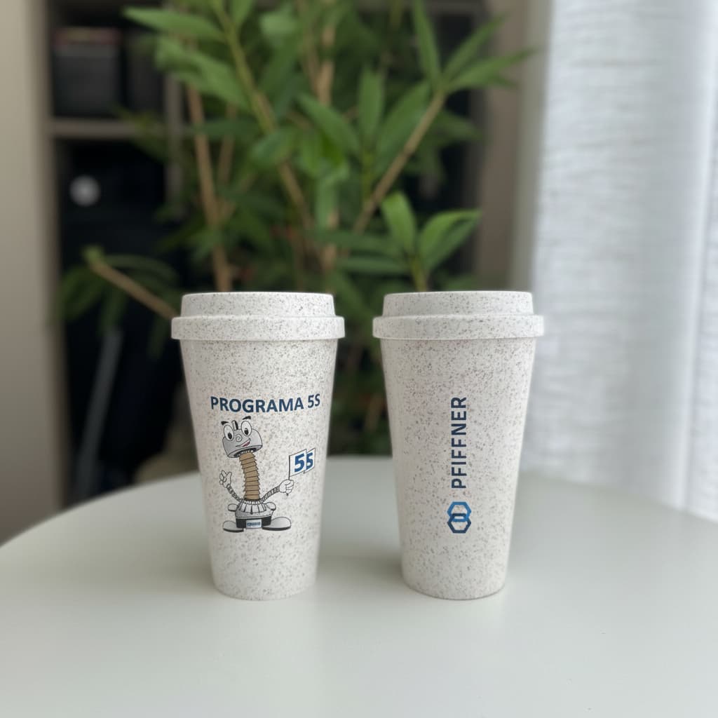 Kit 50 Copos Fibra Arroz 550ml Personalizados