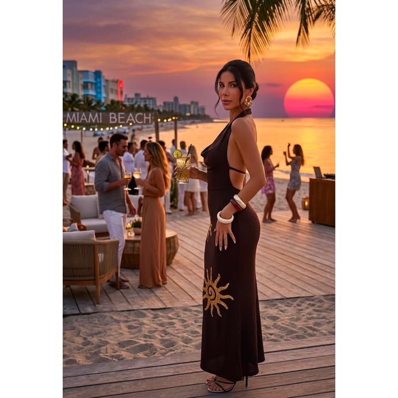 Vestido Festa Elegante Miami Beach
