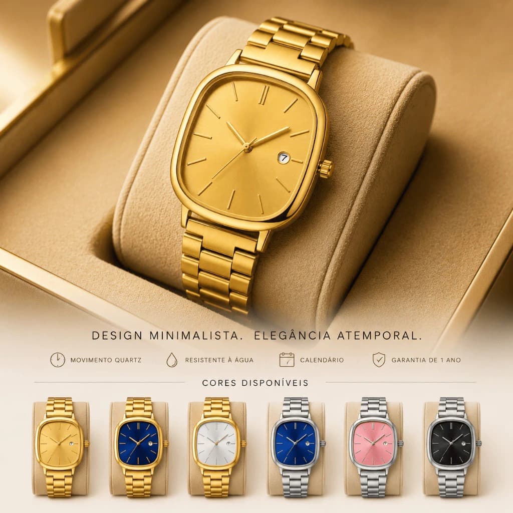 Relógio Mini feminino Vitagen Sport Retro Edição Especial Elegance LTP E117 Em aço inox 750K