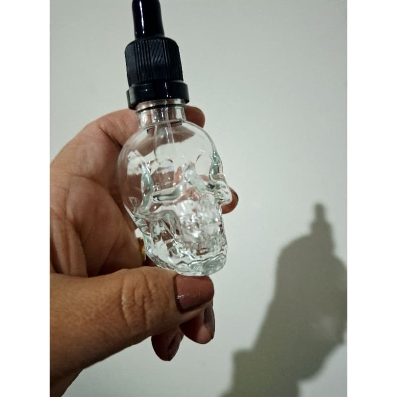 20 vidros caveiras 30ml com tampa conta gotas.