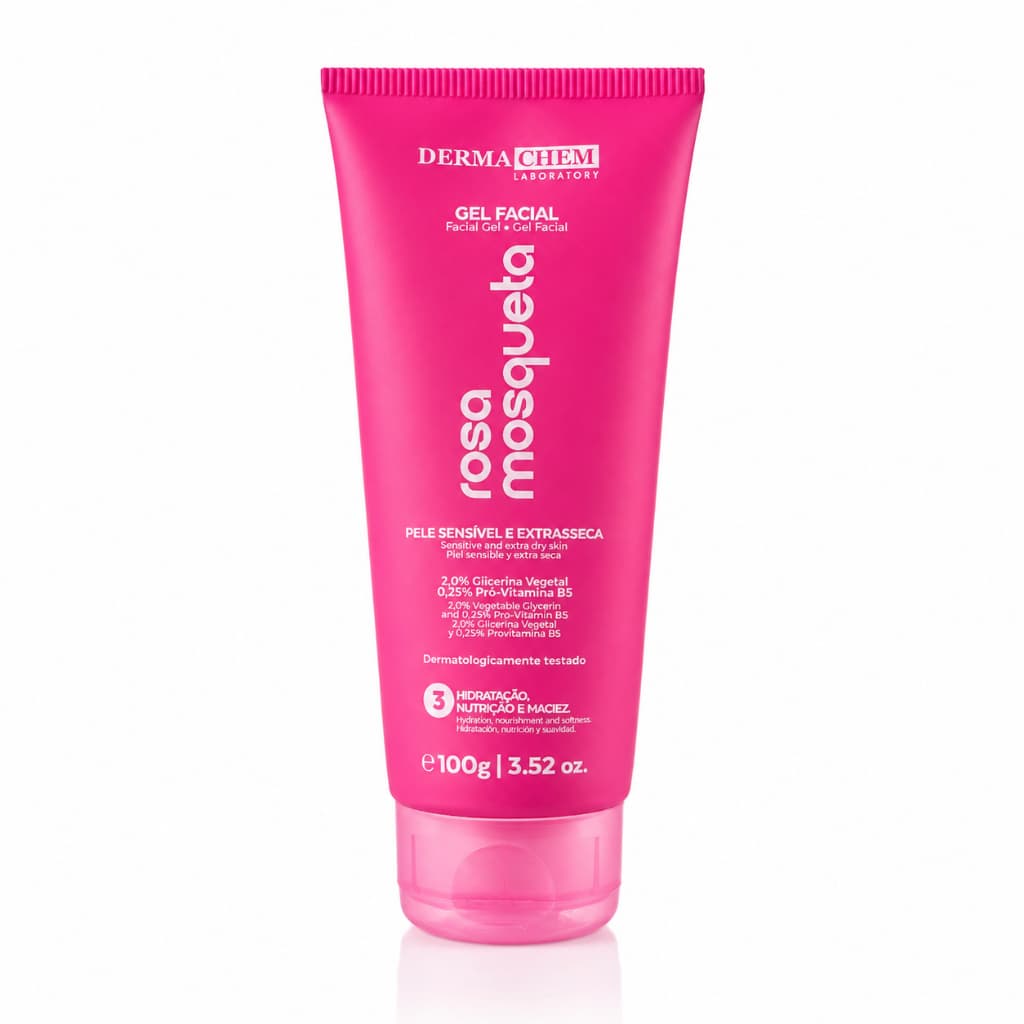 Dermachem Gel Facial Rosa Mosqueta 100g Hidratação e Maciez