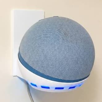 Suporte de Parede Alexa Fixado com Dupla Face Echo Dot 4ª e 5ª Geração  ou Parafuso e Organizador de Fios