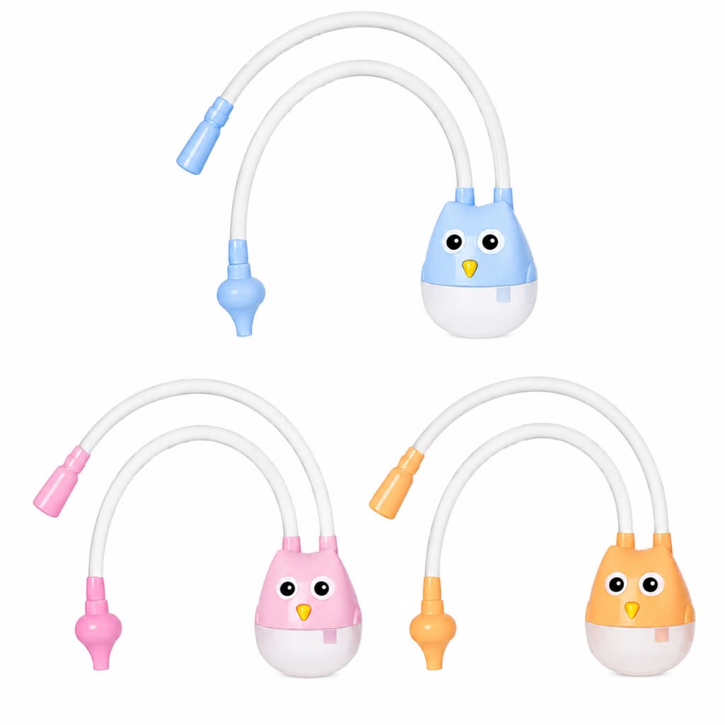 Aspirador Nasal Coruja para bebê lavagem e higiene Nasal Lavador Seringa ponta de silicone
