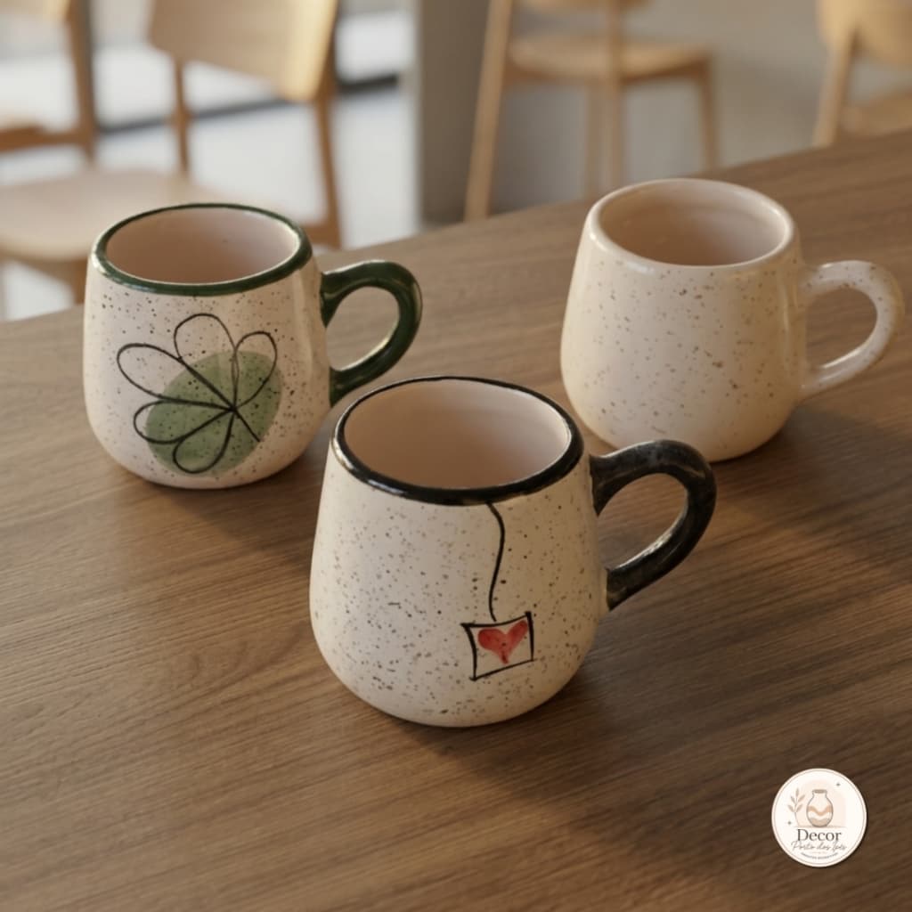 Caneca Xícara Café Bojuda | Capacidade 100ml | Cerâmica Artesanal