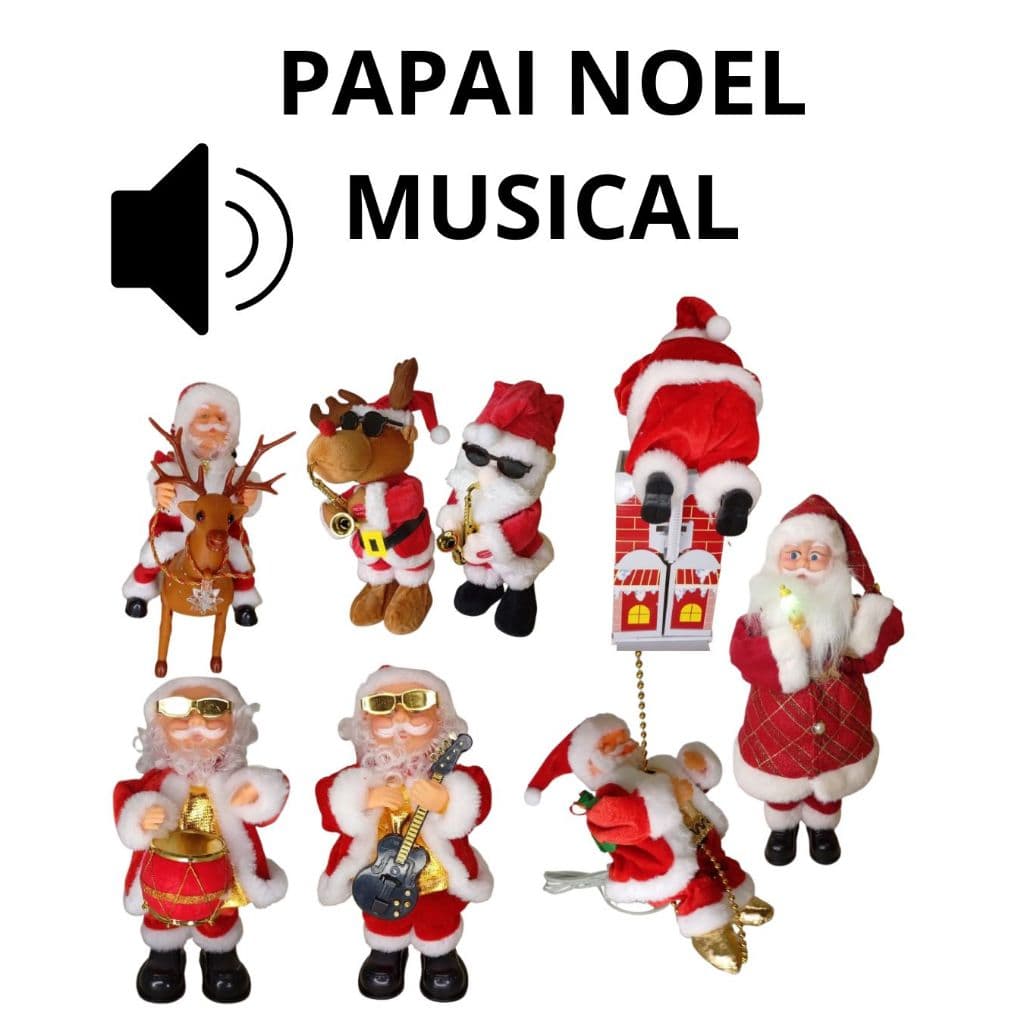 Papai Noel Musical com Movimento – Decoração de Natal
