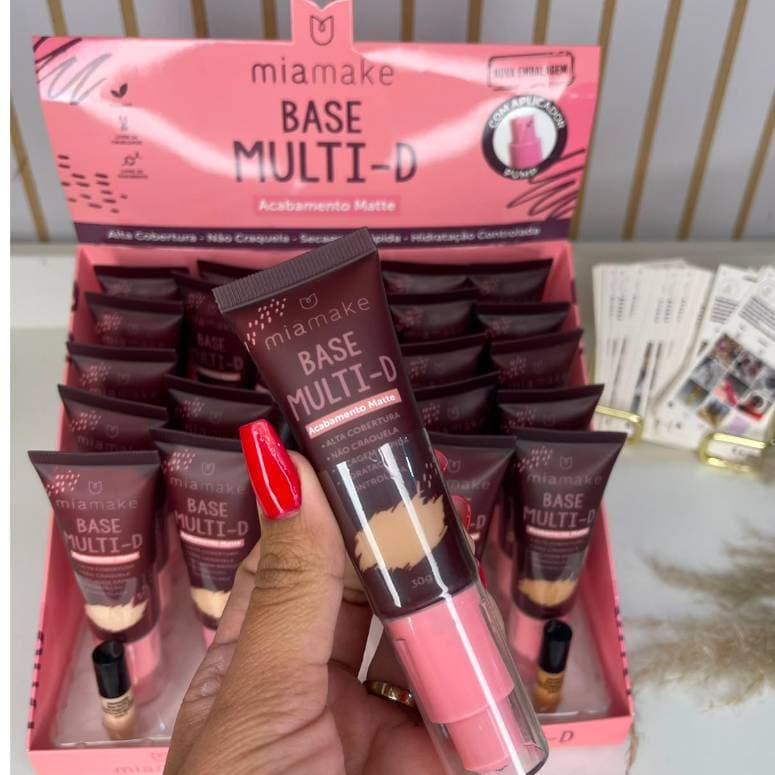 Mia Make Base Efeito Matte Multi-D Ácido Hialurônico e Vitamina C