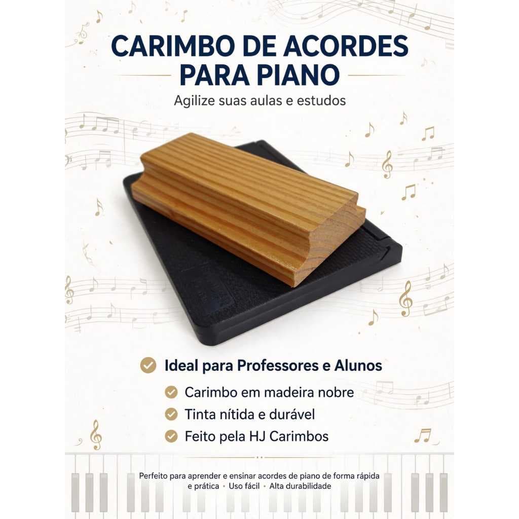 Carimbo De Madeira Acordes Musicais - Teclado E Piano