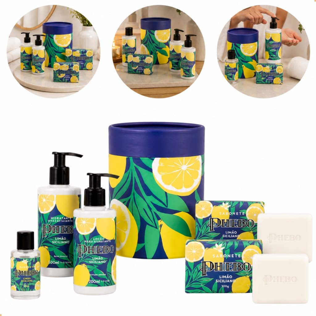 Kit Presente Phebo Limão Siciliano Colônia E Hidratante Lata